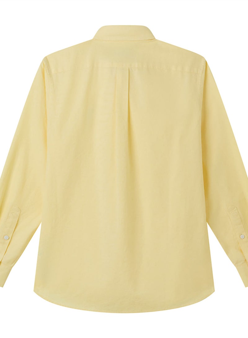 GIORDANO Men’s Cotton Slim Oxford Shirt with Embroidery - Image 4